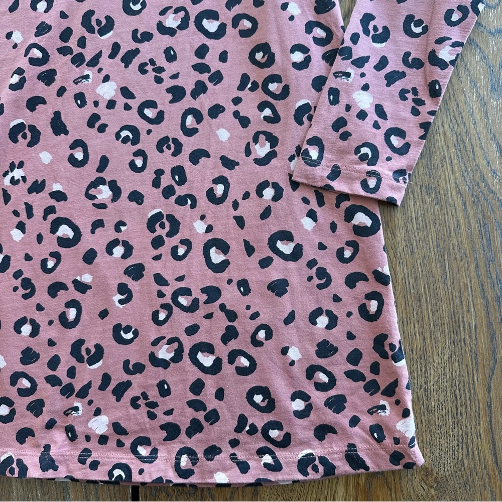 Hanna Andersson Animal Leopard Print Long Sleeve Cotton Dress Girls Size 8 - Picture 6 of 14